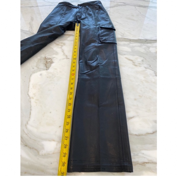 REM GARSON BLACK LEATHER CARGO PANTS SIZE US 2 - Picture 12 of 15